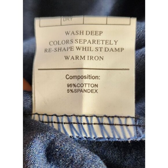 Vassari Los Angeles Navy Blue V-Neck Designer Shirt Large – Stylish Cut Hem - Picture 16 of 16